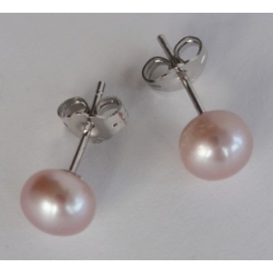 Kolczyki "perl drop" z perłą Srebrne kolczyki z perłą kremoworóżową "pearl drop"