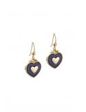  Pozłacane kolczyki lapis lazuli serce