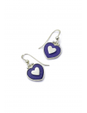 Srebrne kolczyki serduszka z naturalnym kamieniem półszlachetnym lapis lazuli Srebrne kolczyki lapis lazuli serce