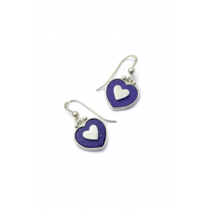 Srebrne kolczyki serduszka z naturalnym kamieniem półszlachetnym lapis lazuli Srebrne kolczyki lapis lazuli serce