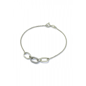 Srebrna bransoletka łańcuch z cyrkoniami Srebrna bransoletka łańcuch z cyrkoniami