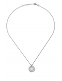  Srebrny naszyjnik z masą perłową kółeczko ażurowe