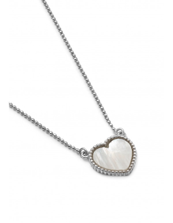 Srebrny naszyjnik z masą perłową serce Srebrny naszyjnik z masą perłową serce
