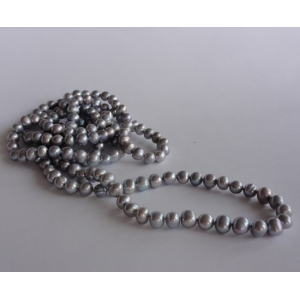 Naszyjnik z pereł - jasny srebrny