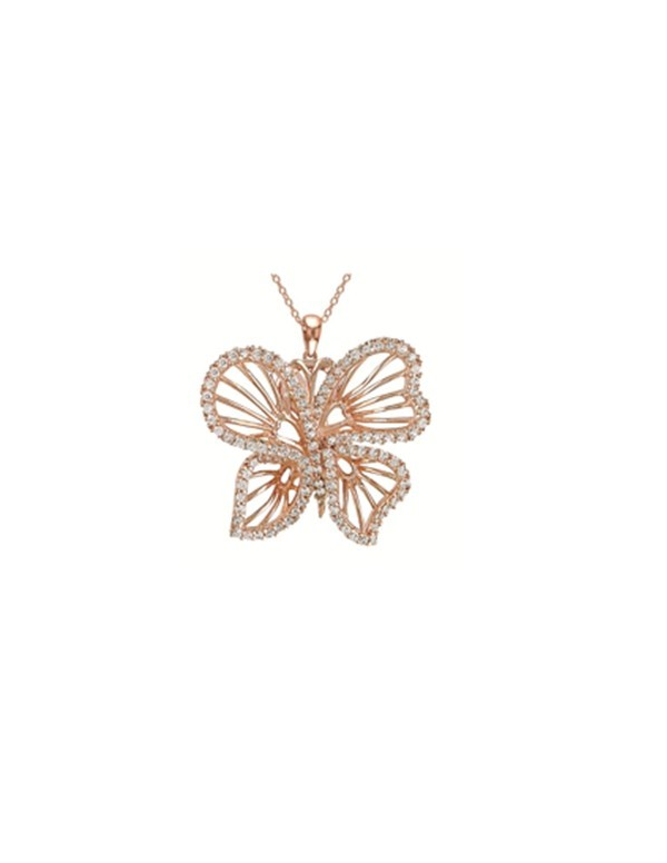 Zawieszka motylek Pozłacana różowym złotem zawieszka z cyrkoniami "motyl"