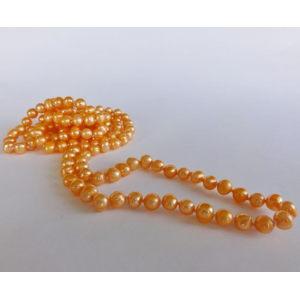 Naszyjnik z pereł - jasny pomarańcz